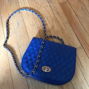 Electric blue cross body bag